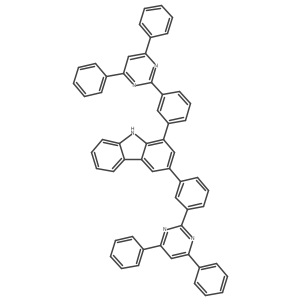 1,3-bis[3-(4,6-diphenylpyrimidin-2-yl)phenyl]-9H-carbazole结构式