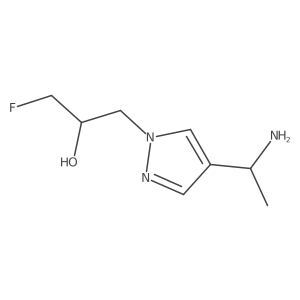 1-{4-[(1R)-1-aminoethyl]-1H-pyrazol-1-yl}-3-fluoropropan-2-ol Structure
