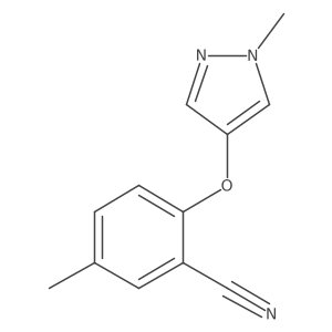 5-Methyl-2-((1-methyl-1H-pyrazol-4-yl)oxy)benzonitrile结构式