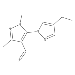 5-(4-ethyl-1H-pyrazol-1-yl)-1,3-dimethyl-1H-pyrazole-4-carbaldehyde结构式