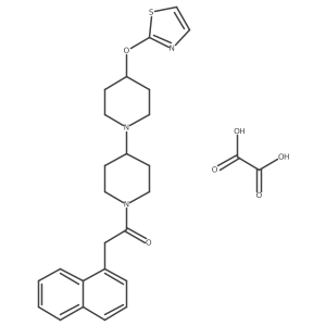 2-(Naphthalen-1-yl)-1-(4-(thiazol-2-yloxy)-[1,4'-bipiperidin]-1'-yl)ethanone oxalate结构式