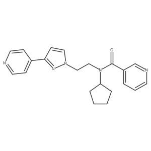 N-cyclopentyl-N-(2-(3-(pyridin-4-yl)-1H-pyrazol-1-yl)ethyl)nicotinamide结构式