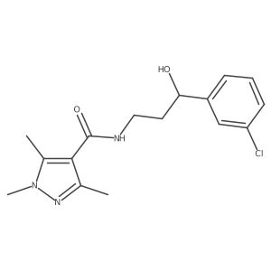 N-(3-(3-chlorophenyl)-3-hydroxypropyl)-1,3,5-trimethyl-1H-pyrazole-4-carboxamide Structure