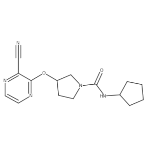 3-((3-cyanopyrazin-2-yl)oxy)-N-cyclopentylpyrrolidine-1-carboxamide结构式
