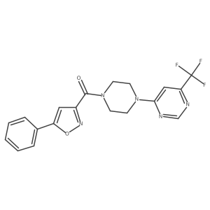 (5-Phenylisoxazol-3-yl)(4-(6-(trifluoromethyl)pyrimidin-4-yl)piperazin-1-yl)methanone Structure