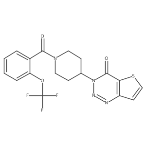 3-(1-(2-(trifluoromethoxy)benzoyl)piperidin-4-yl)thieno[3,2-d][1,2,3]triazin-4(3H)-one结构式