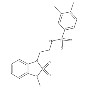 3,4-dimethyl-N-(2-(3-methyl-2,2-dioxidobenzo[c][1,2,5]thiadiazol-1(3H)-yl)ethyl)benzenesulfonamide结构式