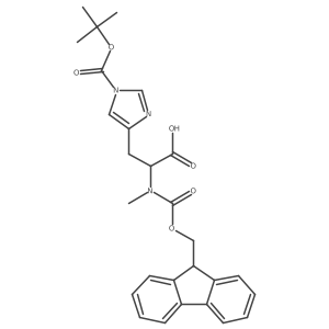 2-[9H-fluoren-9-ylmethoxycarbonyl(methyl)amino]-3-[1-[(2-methylpropan-2-yl)oxycarbonyl]imidazol-4-yl]propanoic acid结构式