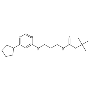 tert-butyl N-{3-[(6-cyclopentylpyrimidin-4-yl)amino]propyl}carbamate Structure