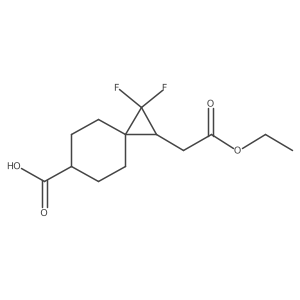 2-(2-Ethoxy-2-oxoethyl)-1,1-difluorospiro[2.5]octane-6-carboxylic acid结构式