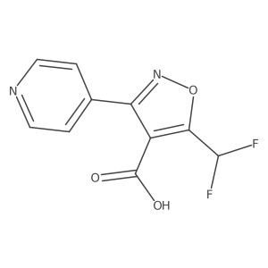 5-(Difluoromethyl)-3-(pyridin-4-yl)-1,2-oxazole-4-carboxylic acid结构式