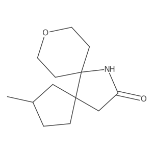 2-Methyl-9-oxa-12-azadispiro[4.0.5^{6}.3^{5}]tetradecan-13-one结构式