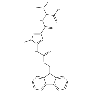 (2S)-2-{[5-({[(9H-fluoren-9-yl)methoxy]carbonyl}amino)-1-methyl-1H-pyrazol-3-yl]formamido}-3-methylbutanoic acid Structure