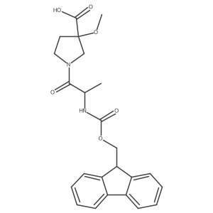 1-[(2R)-2-({[(9H-fluoren-9-yl)methoxy]carbonyl}amino)propanoyl]-3-methoxypyrrolidine-3-carboxylic acid Structure