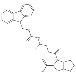 4-[4-({[(9H-fluoren-9-yl)methoxy]carbonyl}amino)pentanoyl]-hexahydro-2H-furo[3,2-b]pyrrole-5-carboxylic acid Structure
