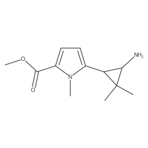 rac-methyl 5-[(1R,3S)-3-amino-2,2-dimethylcyclopropyl]-1-methyl-1H-pyrrole-2-carboxylate结构式