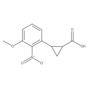 rac-(1R,2R)-2-(3-methoxy-2-nitrophenyl)cyclopropane-1-carboxylic acid结构式