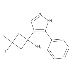 3,3-difluoro-1-(3-phenyl-1H-pyrazol-4-yl)cyclobutan-1-amine Structure