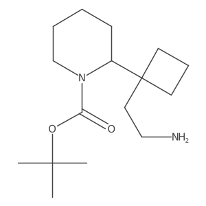 Tert-butyl 2-[1-(2-aminoethyl)cyclobutyl]piperidine-1-carboxylate结构式