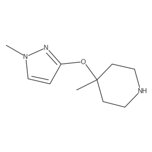 4-methyl-4-[(1-methyl-1H-pyrazol-3-yl)oxy]piperidine Structure