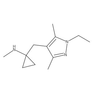 1-[(1-ethyl-3,5-dimethyl-1H-pyrazol-4-yl)methyl]-N-methylcyclopropan-1-amine结构式