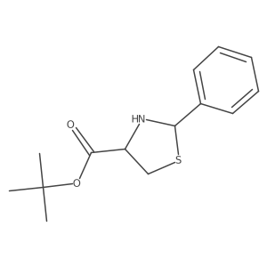 Tert-butyl 2-phenyl-1,3-thiazolidine-4-carboxylate结构式