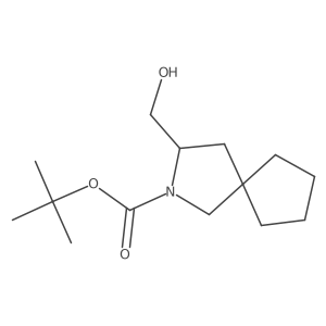 tert-Butyl 3-(hydroxymethyl)-2-azaspiro[4.4]nonane-2-carboxylate结构式