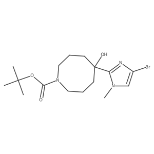tert-butyl 5-(4-bromo-1-methyl-1H-imidazol-2-yl)-5-hydroxyazocane-1-carboxylate结构式