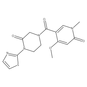 4-(4-Methoxy-1-methyl-6-oxo-1,6-dihydropyridine-3-carbonyl)-1-(thiazol-2-yl)piperazin-2-one结构式