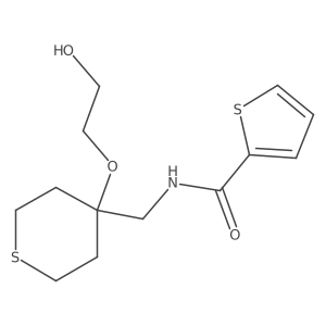 N-((4-(2-hydroxyethoxy)tetrahydro-2H-thiopyran-4-yl)methyl)thiophene-2-carboxamide结构式