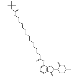 tert-butyl N-[2-[2-[2-[2-[2-[[2-(2,6-dioxo-3-piperidyl)-1-oxo-isoindolin-4-yl]amino]-2-oxo-ethoxy]ethoxy]ethoxy]ethoxy]ethyl]carbamate结构式