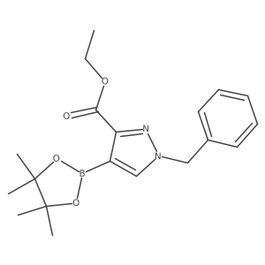 Ethyl 1-benzyl-4-(4,4,5,5-tetramethyl-1,3,2-dioxaborolan-2-yl)-1H-pyrazole-3-carboxylate Structure