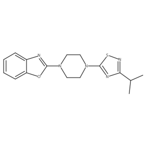 2-{4-[3-(Propan-2-yl)-1,2,4-thiadiazol-5-yl]piperazin-1-yl}-1,3-benzoxazole结构式