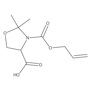 (4S)-2,2-dimethyl-3-[(prop-2-en-1-yloxy)carbonyl]-1,3-oxazolidine-4-carboxylic acid结构式
