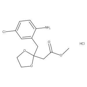 Methyl 2-(2-(2-amino-5-chlorobenzyl)-1,3-dioxolan-2-yl)acetate hydrochloride结构式