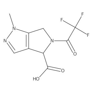 1-methyl-5-(2,2,2-trifluoroacetyl)-1H,4H,5H,6H-pyrrolo[3,4-c]pyrazole-4-carboxylic acid结构式