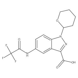 1-(oxan-2-yl)-5-(2,2,2-trifluoroacetamido)-1H-indazole-3-carboxylic acid Structure