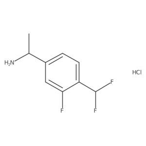 (R)-1-(4-(Difluoromethyl)-3-fluorophenyl)ethan-1-amine hydrochloride结构式