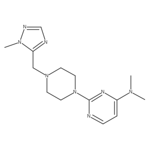 N,N-dimethyl-2-{4-[(1-methyl-1H-1,2,4-triazol-5-yl)methyl]piperazin-1-yl}pyrimidin-4-amine Structure