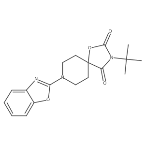 8-(1,3-Benzoxazol-2-yl)-3-tert-butyl-1-oxa-3,8-diazaspiro[4.5]decane-2,4-dione结构式