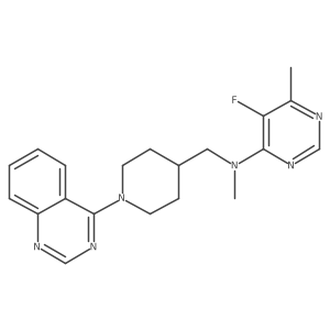 5-fluoro-N,6-dimethyl-N-{[1-(quinazolin-4-yl)piperidin-4-yl]methyl}pyrimidin-4-amine结构式