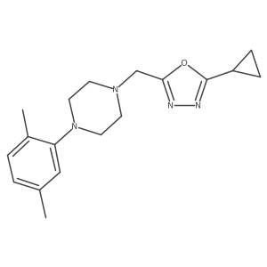 1-[(5-Cyclopropyl-1,3,4-oxadiazol-2-yl)methyl]-4-(2,5-dimethylphenyl)piperazine结构式