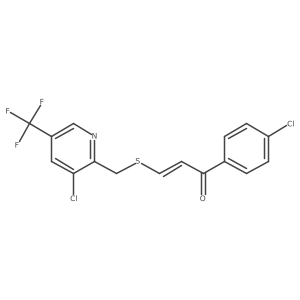 1-(4-Chlorophenyl)-3-({[3-chloro-5-(trifluoromethyl)-2-pyridinyl]methyl}sulfanyl)-2-propen-1-one Structure