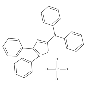 5-(Diphenylamino)-2,3-diphenyl-1,2,4-thiadiazol-2-ium perchlorate结构式