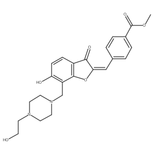 (Z)-methyl 4-((6-hydroxy-7-((4-(2-hydroxyethyl)piperazin-1-yl)methyl)-3-oxobenzofuran-2(3H)-ylidene)methyl)benzoate结构式