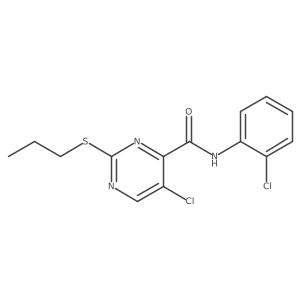 5-chloro-N-(2-chlorophenyl)-2-(propylsulfanyl)pyrimidine-4-carboxamide Structure