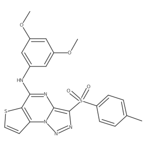 N-(3,5-dimethoxyphenyl)-10-(4-methylbenzenesulfonyl)-5-thia-1,8,11,12-tetraazatricyclo[7.3.0.0^{2,6}]dodeca-2(6),3,7,9,11-pentaen-7-amine Structure
