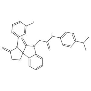 2-[3'-(3-fluorophenyl)-2,4'-dioxo-1,2-dihydrospiro[indole-3,2'-[1,3]thiazolidine]-1-yl]-N-[4-(propan-2-yl)phenyl]acetamide Structure
