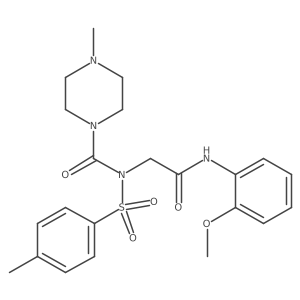 N-(2-((2-methoxyphenyl)amino)-2-oxoethyl)-4-methyl-N-tosylpiperazine-1-carboxamide结构式