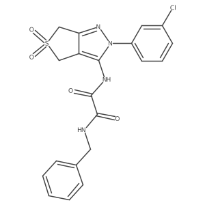 N1-benzyl-N2-(2-(3-chlorophenyl)-5,5-dioxido-4,6-dihydro-2H-thieno[3,4-c]pyrazol-3-yl)oxalamide结构式